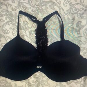Black Lace-Back T-Shirt Bra - Women Intimates